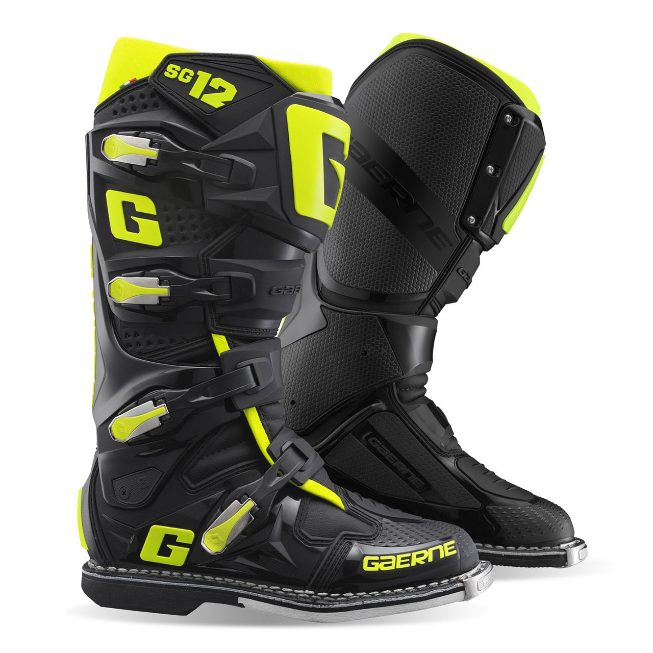 Gaerne SG12 Motocross Boots Black Flo Yellow
